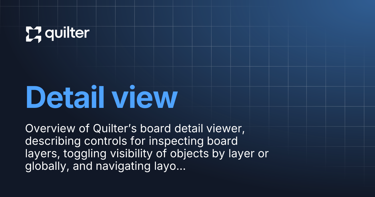 Detail view quilter